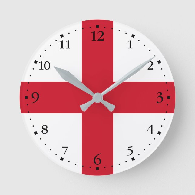 England Flag Round Clock (Front)