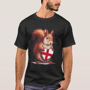 England Flag Squirrel Heart English Roots English  T-Shirt
