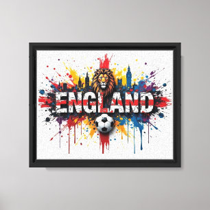 England Football Citiscape Oil Painting Style Art Canvas Print