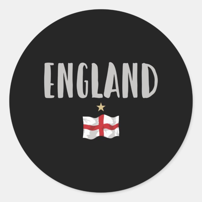 England Football Fan Shirt English Flag Classic Round Sticker (Front)