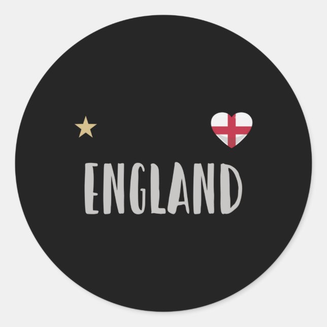 England Football Fan Shirt English Flag Classic Round Sticker (Front)