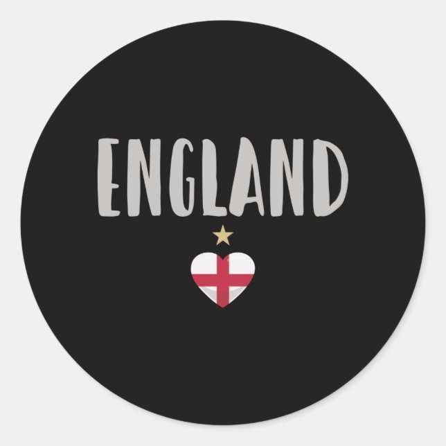 England Football Fan Shirt English Flag Classic Round Sticker (Front)