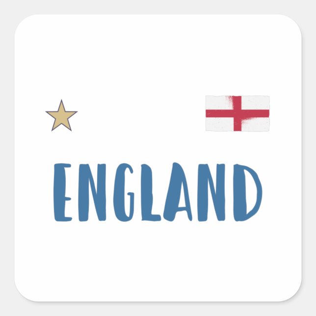 England Football Fan Shirt English Flag Square Sticker (Front)