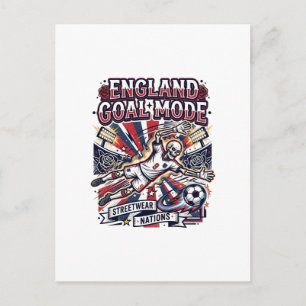 England Goal Mode Skeleton Striker Nations Streetw Postcard