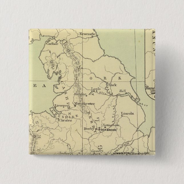 England, Ireland 2 Inch Square Button (Front)