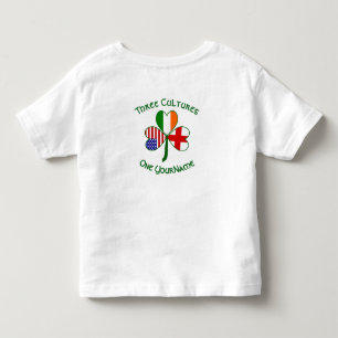 England Ireland USA Shamrock Flag Personalized Toddler T-shirt