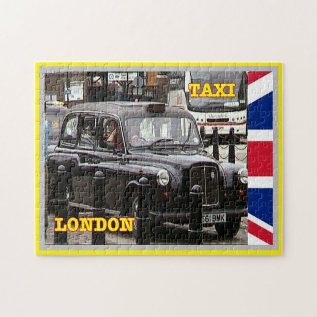 England - London - Black cap Taxi - Jigsaw Puzzle (Horizontal)