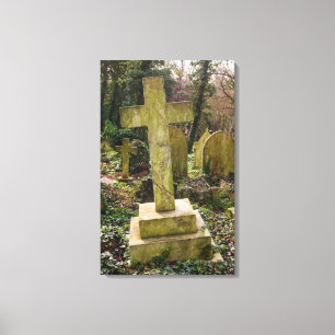 England, London, Highgate Cemetery, gravesite Canvas Print
