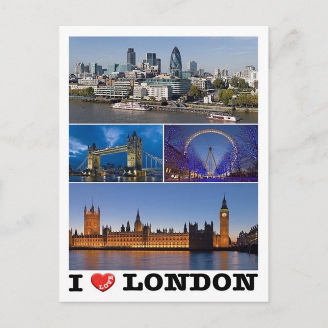 England - London - I Love - Postcard (Front)