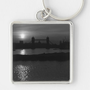 England London sunset Tower Bridge 1970 Keychain