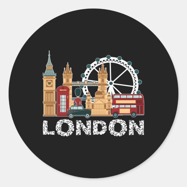 England London Travel Tourist For Classic Round Sticker (Front)