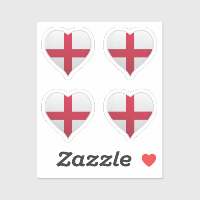 England love flag pride heart sticker (Sheet)