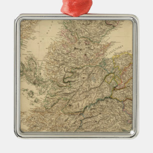 England Map Metal Ornament