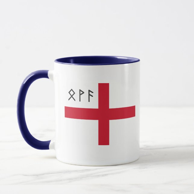 England Mug - Flag with Anglo-Saxon Runes (Left)