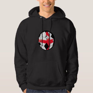 England National Flag Soccer Ball Fan Jersey Hoodie