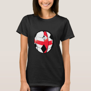 England National Flag Soccer Ball Fan Jersey T-Shirt