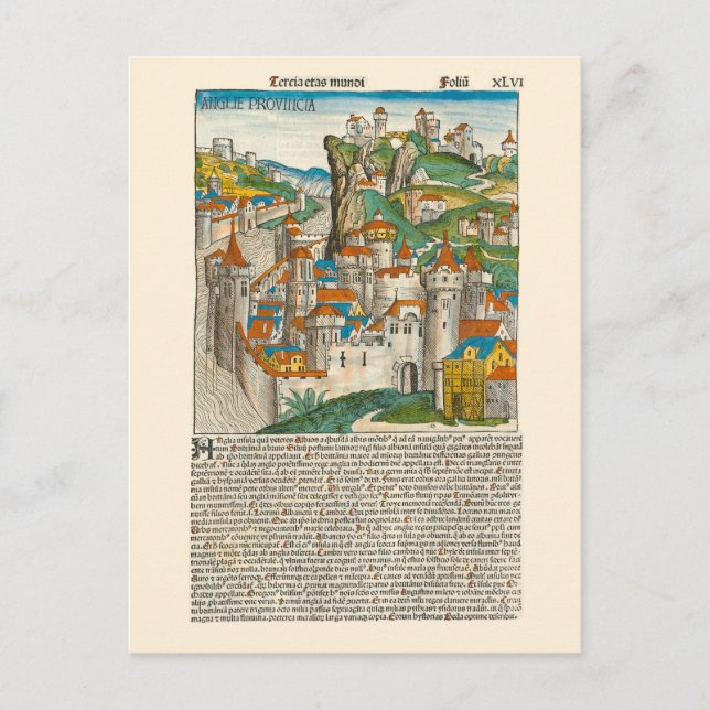 England Nuremberg Chronicle 1493 Medieval Old Book Postcard (Front)