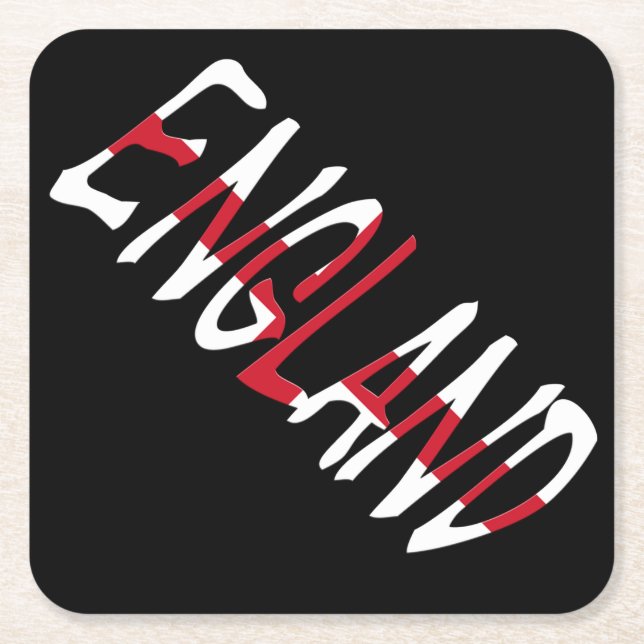 England overlaid on English Flag coastercnt Square Paper Coaster (Front)
