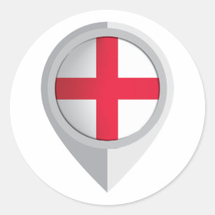 England Pin Location Flag Classic Round Sticker