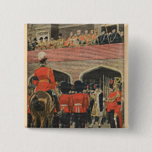 England, proclamation of the new King George V 2 Inch Square Button