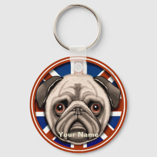 England Pug  Keychain