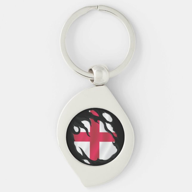 England Ripped Flag Keychain (Front)