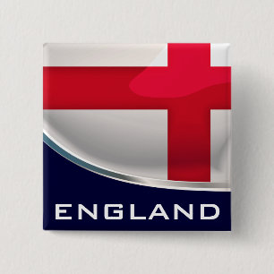 England Shield 2 Inch Square Button