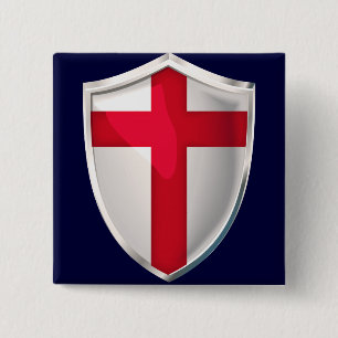 England Shield 2 Inch Square Button