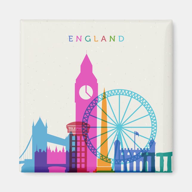 England Skyline Magnet (Front)