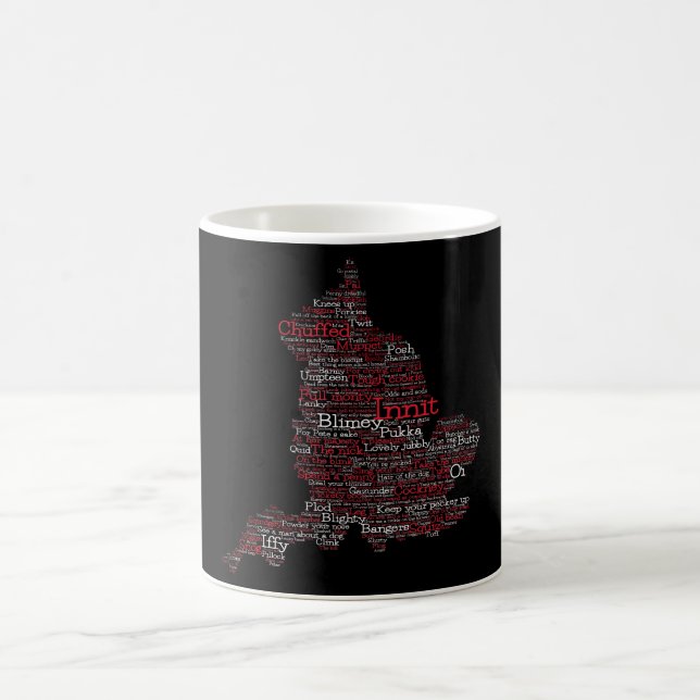 England Slang British Word Art Map Coffee Mug (Center)