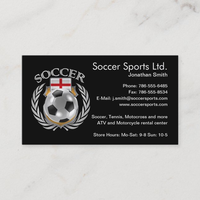 England Soccer 2016 Fan Gear Business Card (Front)