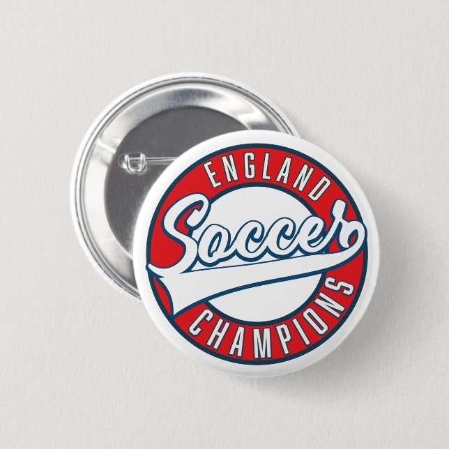 England Soccer Champions logo 2 Inch Round Button (Front & Back)