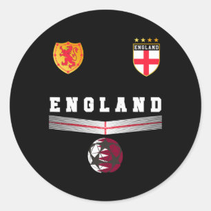 England Soccer Fans Jersey English Flag Footll Lov Classic Round Sticker