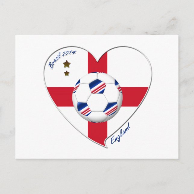"ENGLAND" Soccer Team. Fútbol de Inglaterra 2014 Postcard (Front)