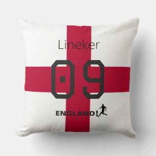 England St George Cross Patriotic Custom Name Throw Pillow