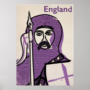 England & St. George vintage style travel poster