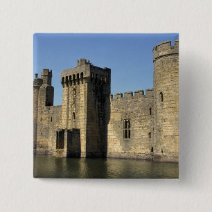 England, Sussex, Bodiam Castle. 2 Inch Square Button