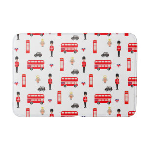 England Symbols Pattern Bath Mat
