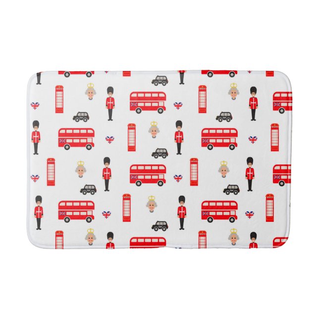 England Symbols Pattern Bath Mat (Front)