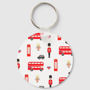 England Symbols Pattern Keychain