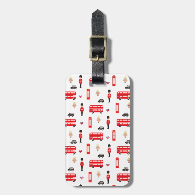 England Symbols Pattern Luggage Tag (Front Vertical)