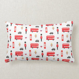England Symbols Pattern Lumbar Pillow