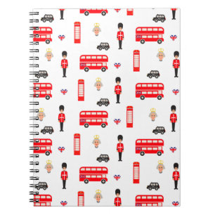 England Symbols Pattern Notebook