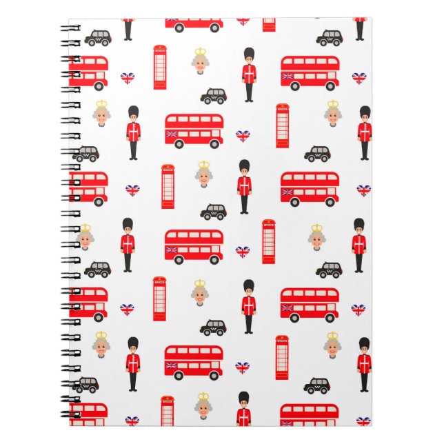 England Symbols Pattern Notebook (Front)