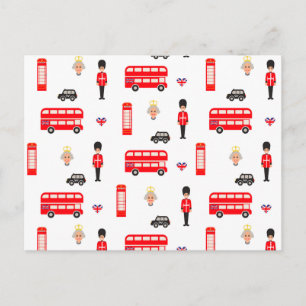 England Symbols Pattern Postcard