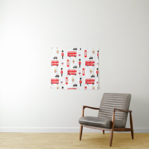 England Symbols Pattern Tapestry