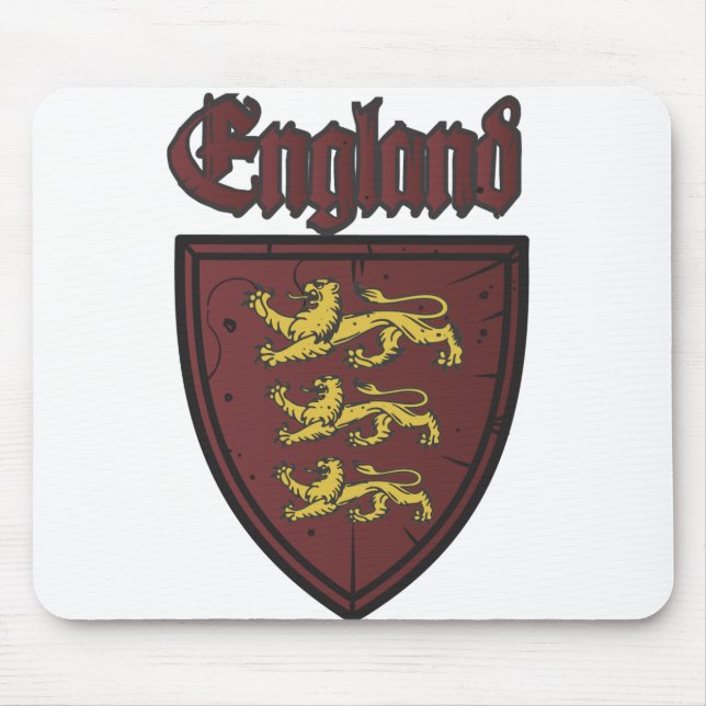England Three Lions Wooden Shield Mouse Pad (Front)