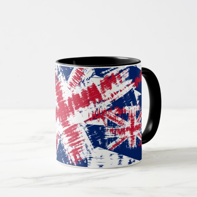 ENGLAND/UNITED KINGDDN flag sun reflections stroke Mug (Front Right)