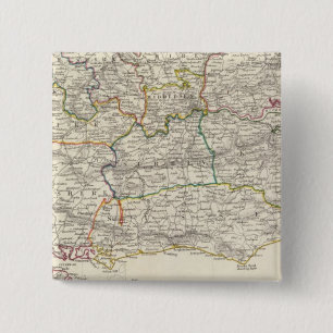 England V 2 Inch Square Button