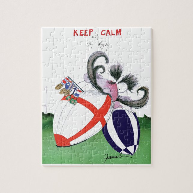 england v scoland rugby balls from tony fernandes jigsaw puzzle (Vertical)